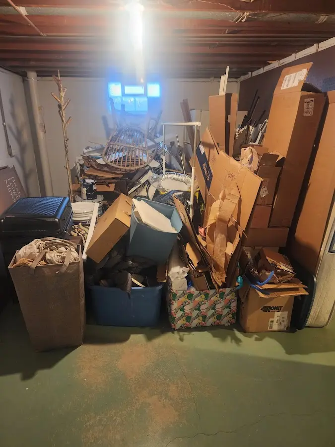 Roll-off dumpster container at job site for 8 Yard Dumpster Rental in Mount Vernon